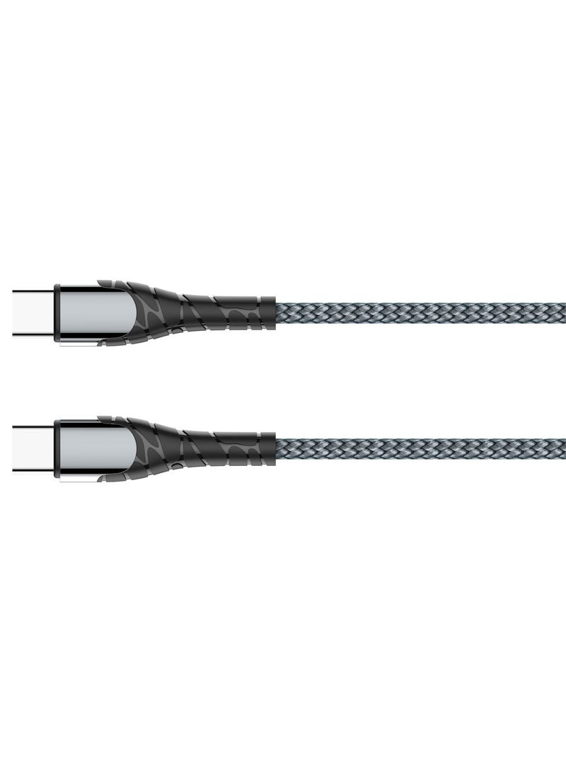 إل دينو - كابل 65 وات من USB-C الى USB-C للشحن ونقل البيانات بطول 2 متر من لدنيو ، رمادي - Image 1