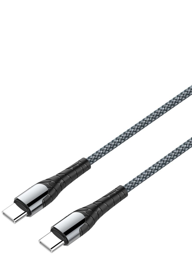 إل دينو - كابل 65 وات من USB-C الى USB-C للشحن ونقل البيانات بطول 2 متر من لدنيو ، رمادي - Image 1