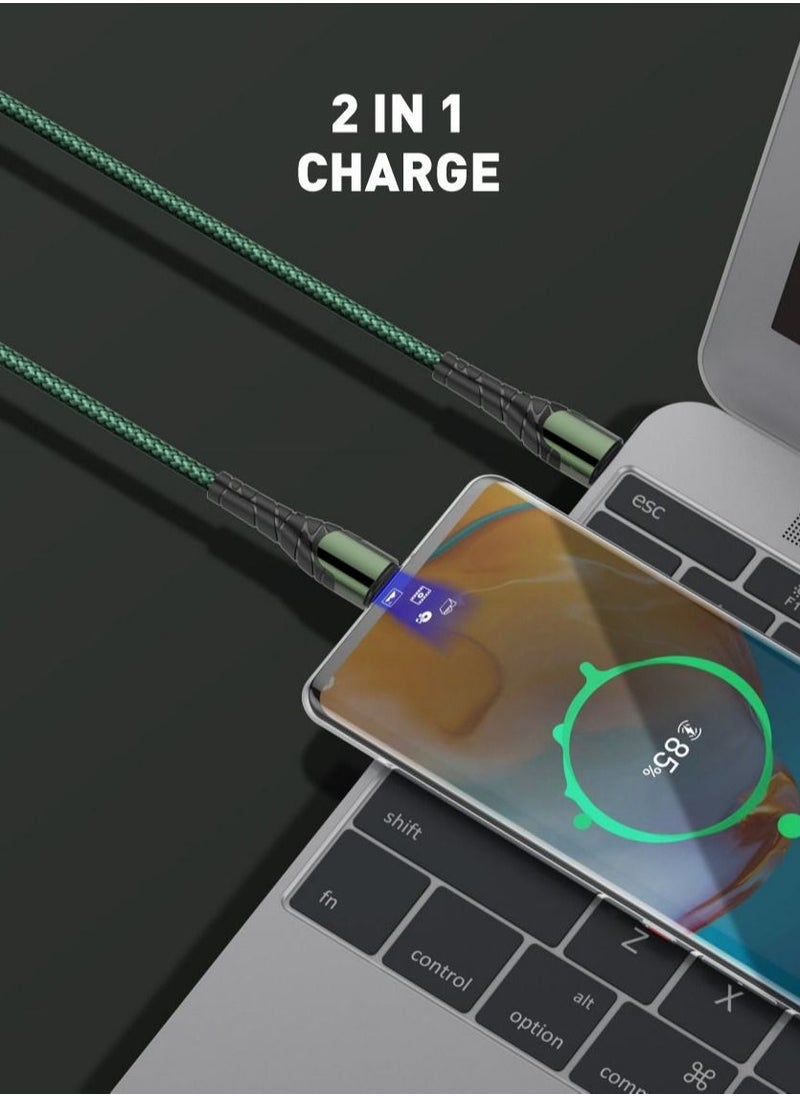 إل دينو - كابل 65 وات من USB-C الى USB-C للشحن ونقل البيانات بطول 2 متر من لدنيو ، رمادي - Image 1