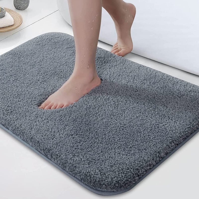 SIWAN AntiSlip Microfiber Bathmat Size 40cm x 60cm Color Grey Model No D3346 - Image 1