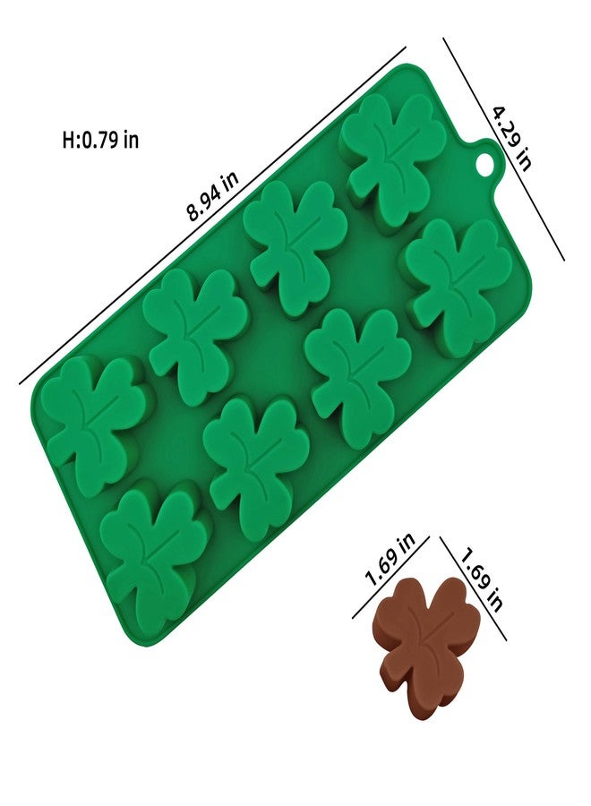 EDUEE Silicone Shamrock Mold St Patrick's Chocolate Molds 3 pcs for Ice, Candy, Resin, Sugar Craft Cake Decoration, Cupcake Topper, Polymer Clay - Image 2
