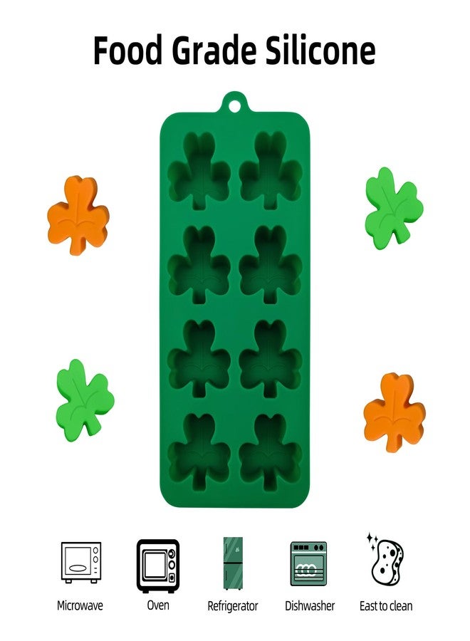 EDUEE Silicone Shamrock Mold St Patrick's Chocolate Molds 3 pcs for Ice, Candy, Resin, Sugar Craft Cake Decoration, Cupcake Topper, Polymer Clay - Image 3