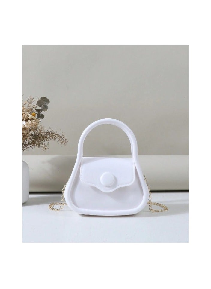 Fashion Mini Crossbody Purse Shoulder Bag With Chain Strap White Color - Image 1