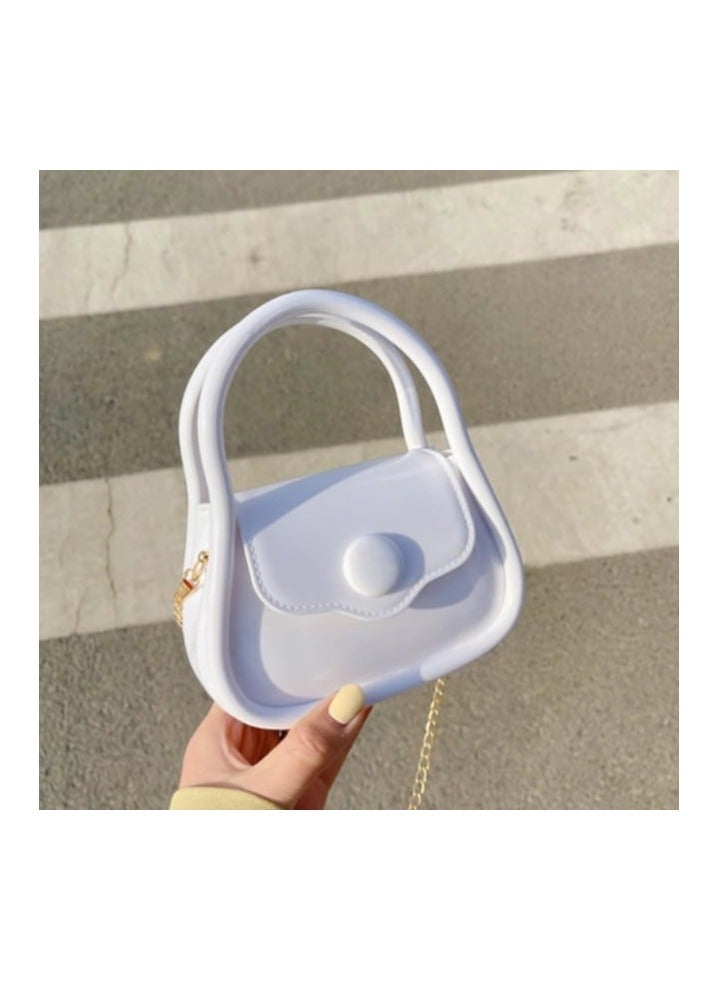 Fashion Mini Crossbody Purse Shoulder Bag With Chain Strap White Color - Image 2