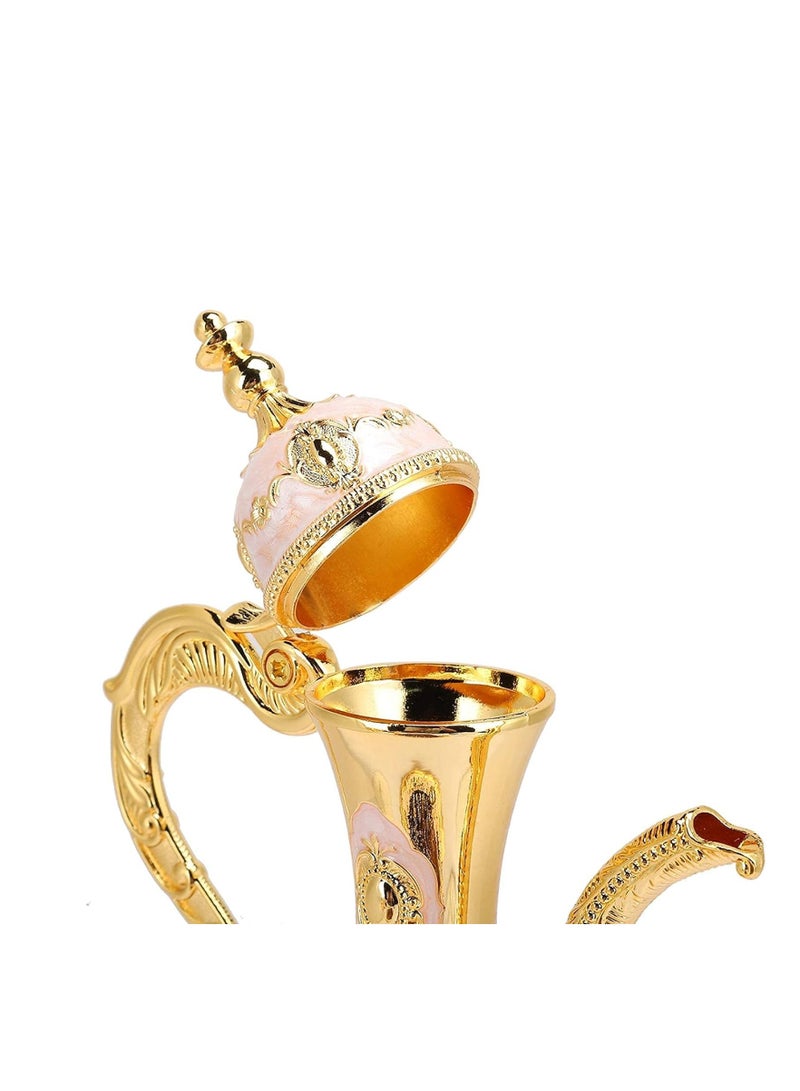 Excefore Turkish Tea Set, Metal Tea Set, Gold Vintage Coffee Set, Decorative Dining Tea Cups, Classic Russian Cup Set, Wedding Gift for Couples, Housewarming Present, Zinc Coffee Pot With 6 Cup And 1 Tray - Image 4