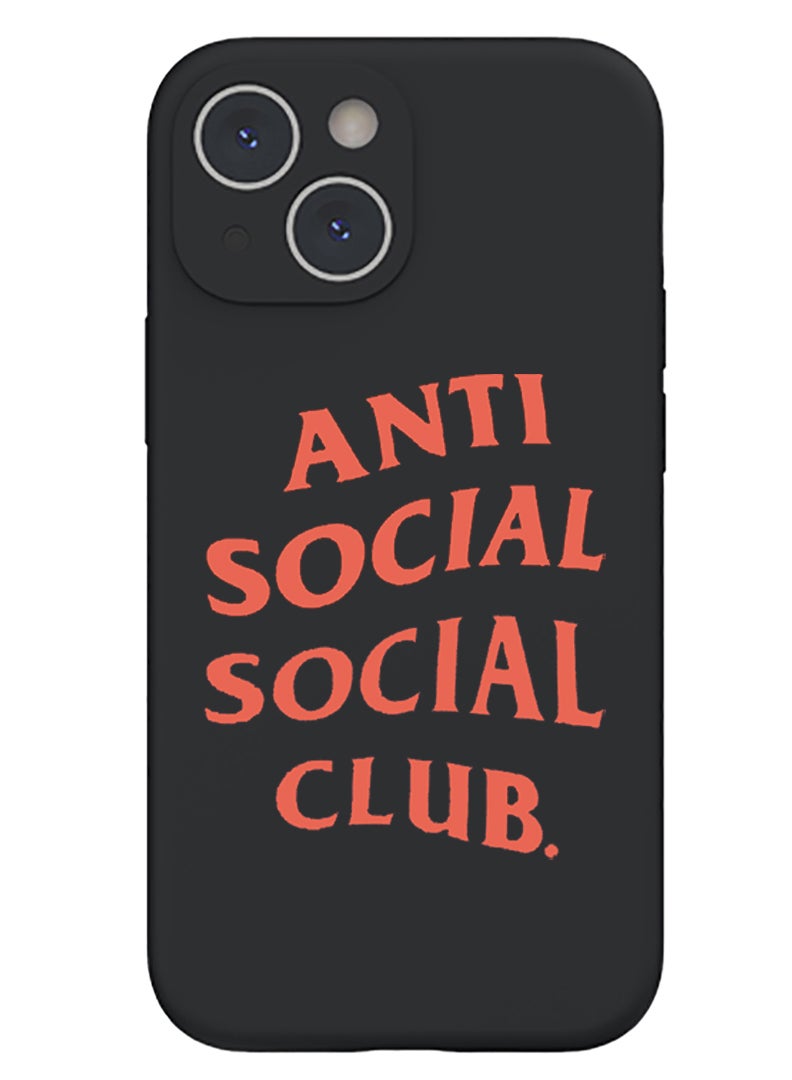 Theodor Protective Slim Fit Case Liquid Silicone Cover with Full Body Protection Anti-Scratch Shockproof Case For iPhone 13 Black  - Basketball black copy - Image 1