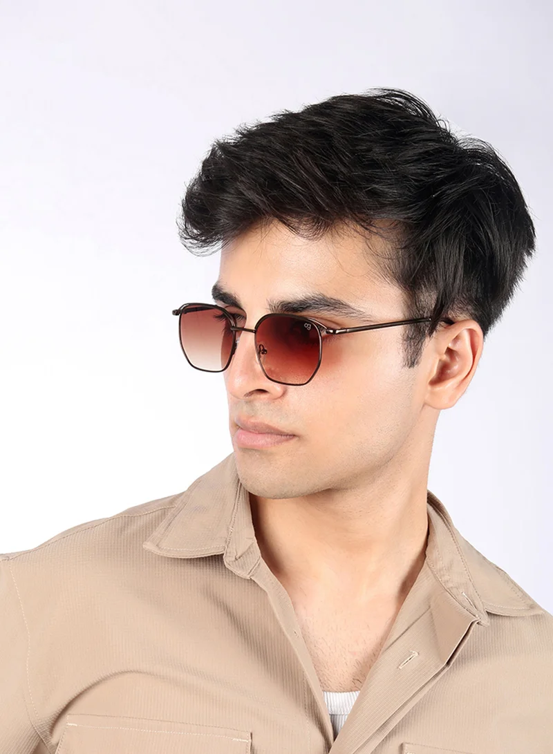 Woggles UV- Protected  Brown Hexagonal Sunglasses