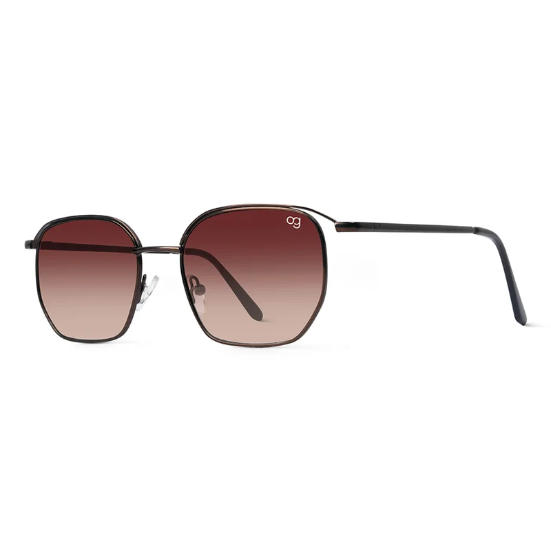 Woggles UV- Protected  Brown Hexagonal Sunglasses