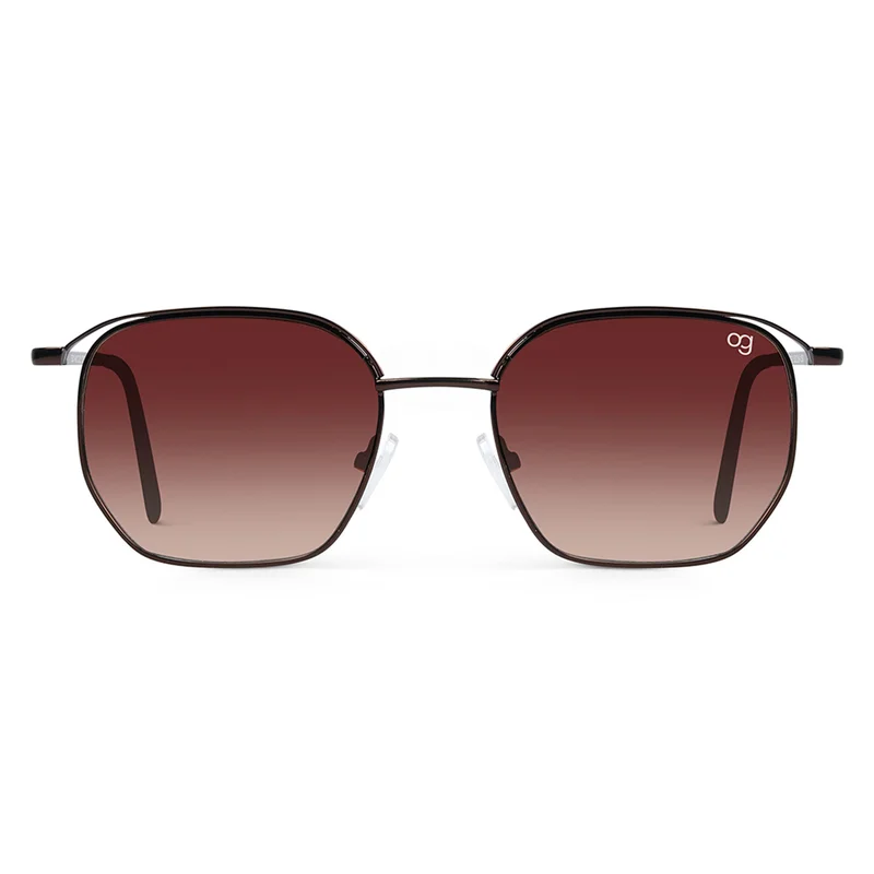 Woggles UV- Protected  Brown Hexagonal Sunglasses