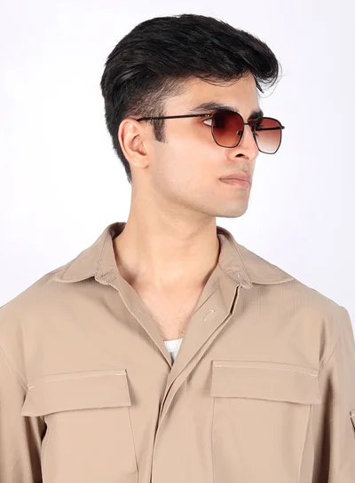 ووجلز نظارة شمسية سداسية بنية للحماية من الأشعة فوق البنفسجية