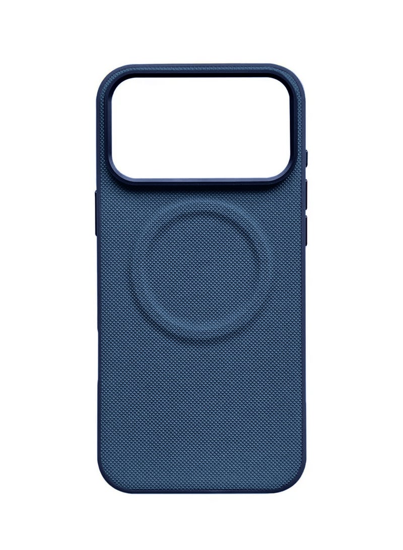 Wtech Apple iPhone 17 Pro 5G 2025 Luxury High Quality Magnetic Silicone Sides Case Cover (MCRPSN) - Navy Blue - Image 2