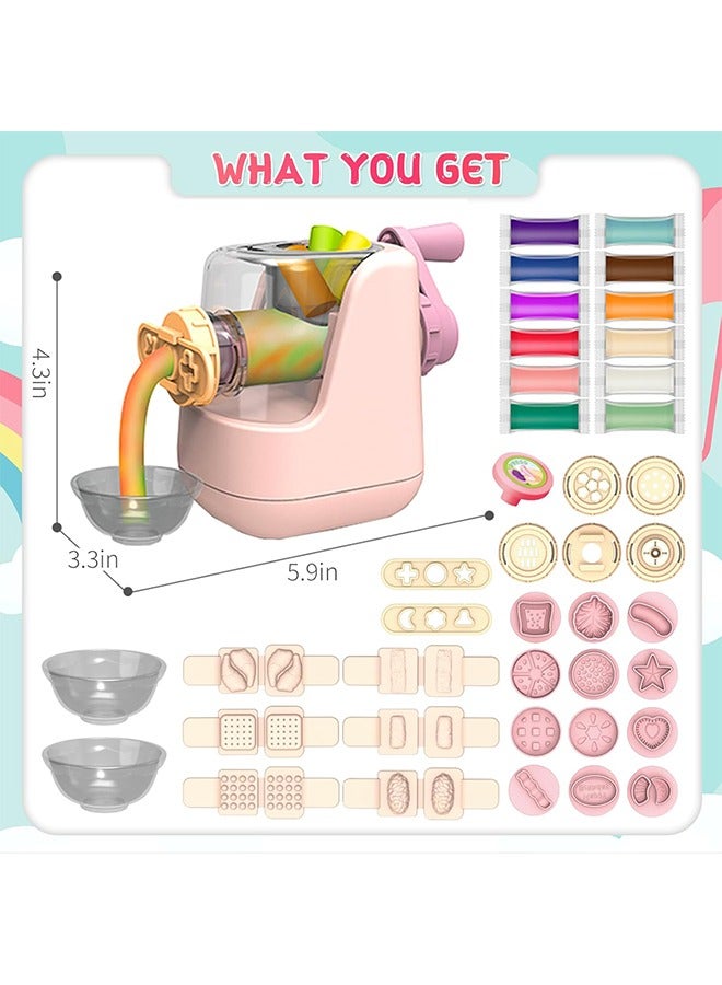 إيزي سو مجموعات عجينة ملونة للأطفال، ماكينة نودلز لأدوات بلاي دو، مجموعات عجينة اللعب للأطفال من سن 4 إلى 8 سنوات، مجموعة إبداعات المطبخ للبنات والأولاد من سن 3 سنوات فما فوق (12 لون عجينة) - Image 2