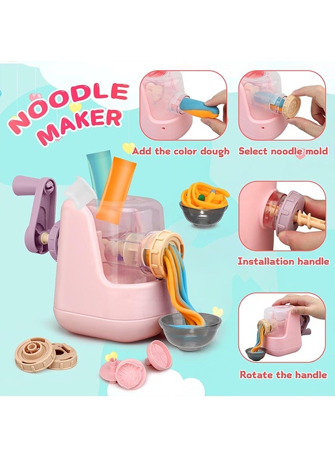 إيزي سو مجموعات عجينة ملونة للأطفال، ماكينة نودلز لأدوات بلاي دو، مجموعات عجينة اللعب للأطفال من سن 4 إلى 8 سنوات، مجموعة إبداعات المطبخ للبنات والأولاد من سن 3 سنوات فما فوق (12 لون عجينة) - Image 3