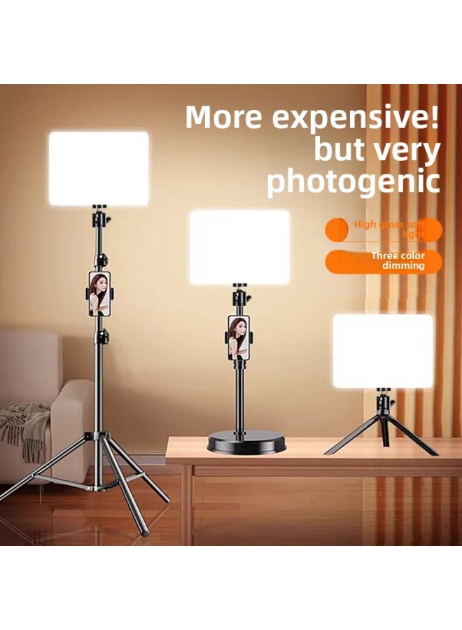[Direct Supply] Professional Shooting Light Special Fill Light For Live Photography LED Tricolor Fill Light 11-Specification:[square Lamp] (11inch + 2.1m Thickened Lamp Stand)  - Image 2