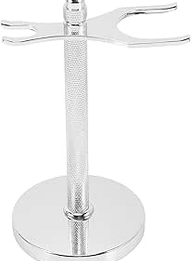 Universal Aluminum Alloy Razor and Shaving Brush Stand Silver Holder 31mm - Image 1