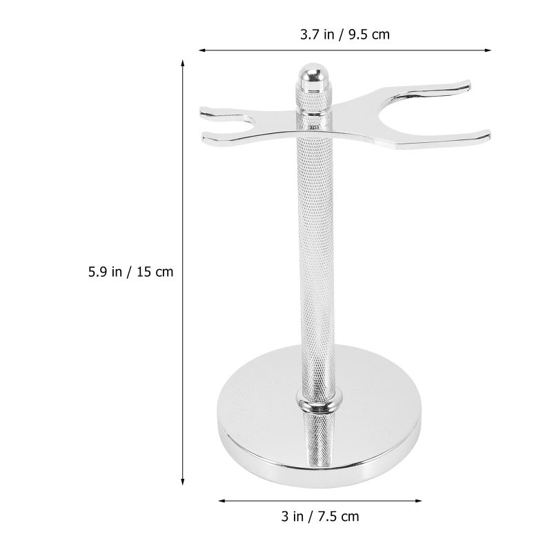 Universal Aluminum Alloy Razor and Shaving Brush Stand Silver Holder 31mm - Image 3
