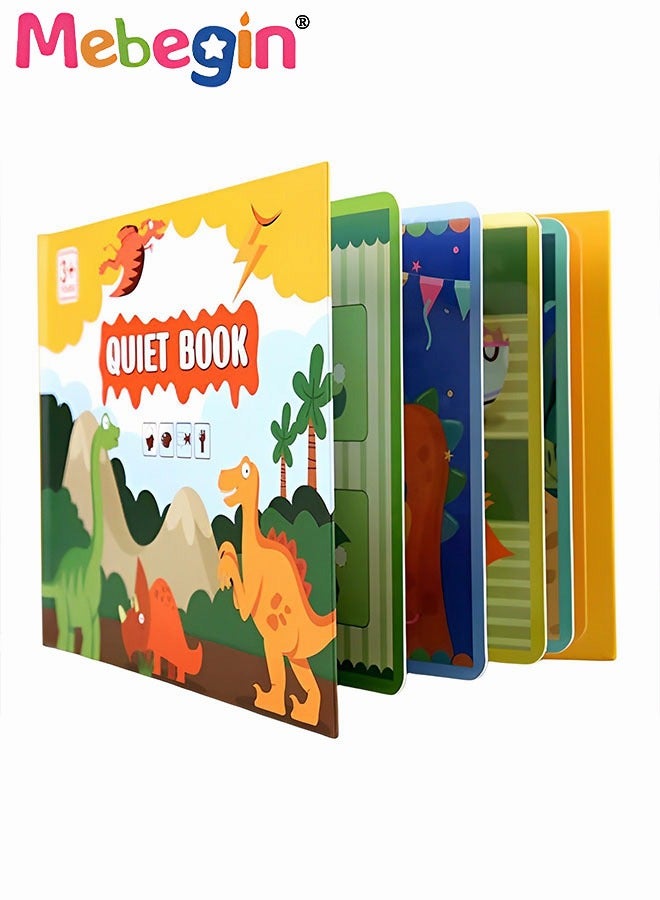MEBEGIN Quiet Book for Toddlers Preschool Montessori Interactive Dinosaur cognition Quiet Book for 3+ Educational Toy Travel Toy for Boys Girls - Image 2