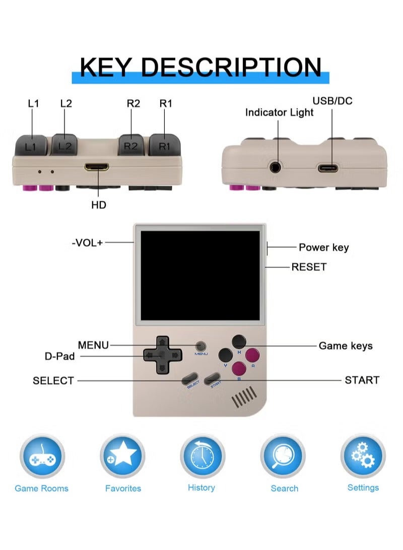 RG35XX Handheld Game Console, 3.5 Inch IPS Screen Linux System Retro Video Games Consoles, Portable Pocket Video Player with 5000+ Games (Grey, 64GB) ﻿ - Image 4