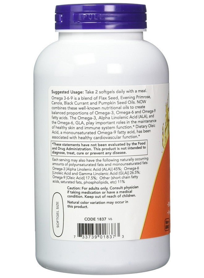 now Foods (2 Pack) Omega 3 6 9 1000 Mg 250 Softgels Foods - Image 3