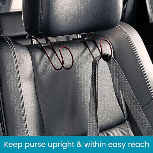 High Road Unbreakable Car Bag Hooks - Large Car Seat Hooks for Purse, Backpack, Coats, Hats and Heavy Bags up to 40 lbs - Secure Attachment Fits All Headrest Posts, 2-Pack - Image 3