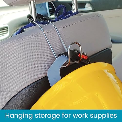 High Road Unbreakable Car Bag Hooks - Large Car Seat Hooks for Purse, Backpack, Coats, Hats and Heavy Bags up to 40 lbs - Secure Attachment Fits All Headrest Posts, 2-Pack - Image 4