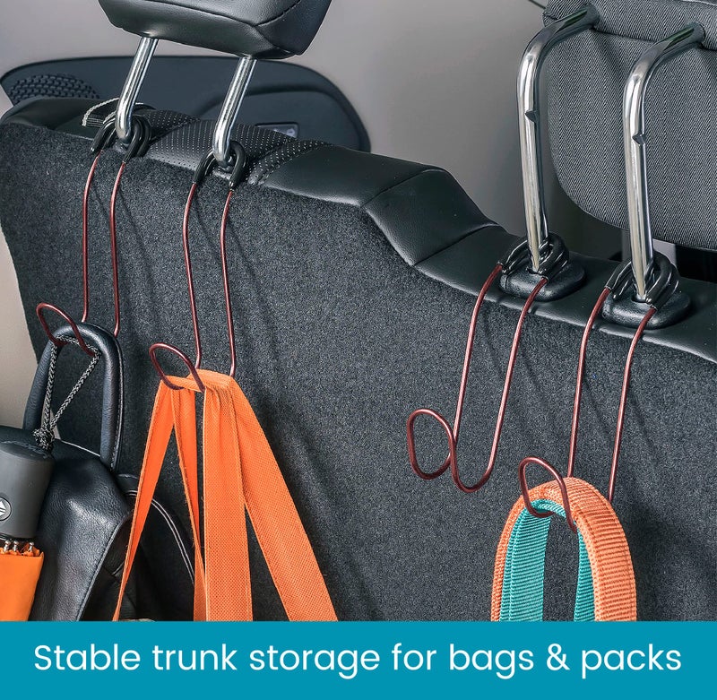 High Road Unbreakable Car Bag Hooks - Large Car Seat Hooks for Purse, Backpack, Coats, Hats and Heavy Bags up to 40 lbs - Secure Attachment Fits All Headrest Posts, 2-Pack - Image 5