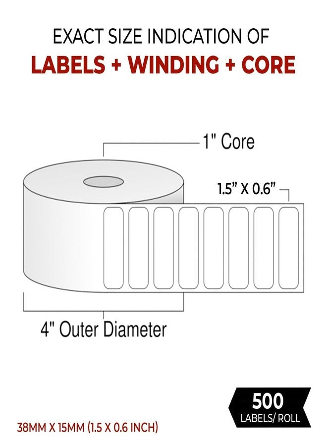 Shreyans Direct Thermal Labels (Pack of 10, 38mm x 15mm - 500 Labels/Roll) - Non Tearable, Scratch Free, Water Proof & Non Fade Stickers with Permanent Marking - Image 5