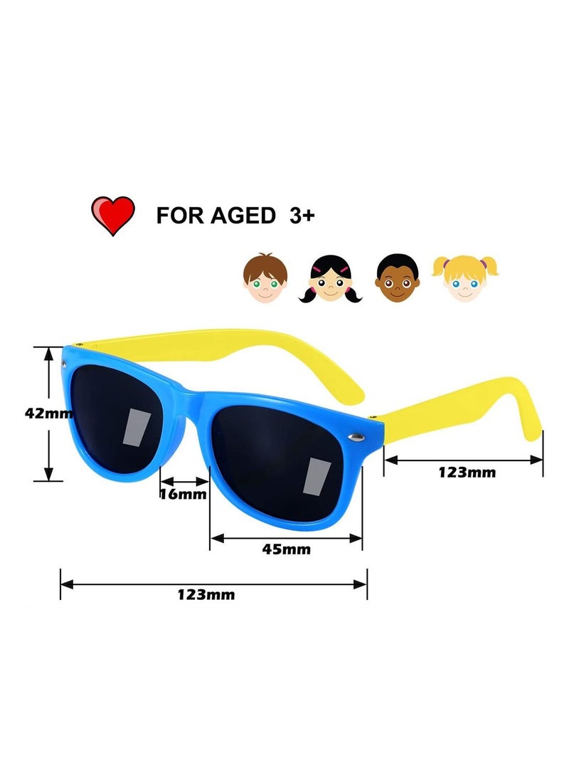 Excefore - Kids Sunglasses Rubber Flexible Frame Sunglasses Toddler Eyewears Polarized Sunglasses Neon Sunglasses Birthday Party Beach Pool Supplies for 3-10 Years Old Kids Boys Girls - Image 1