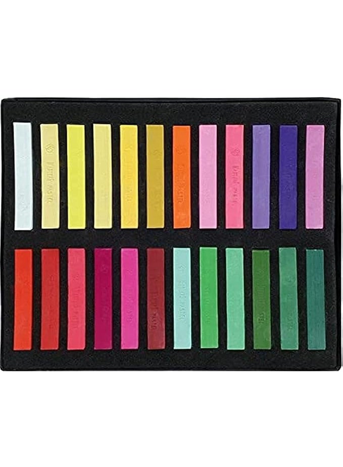 Maries Artist Soft Pastel Set, 24 Fluorescent Colour Chalk Rods - Image 2