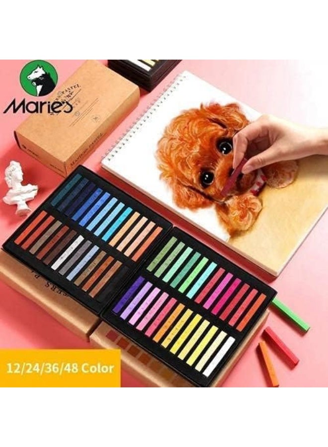 Maries Artist Soft Pastel Set, 24 Fluorescent Colour Chalk Rods - Image 4