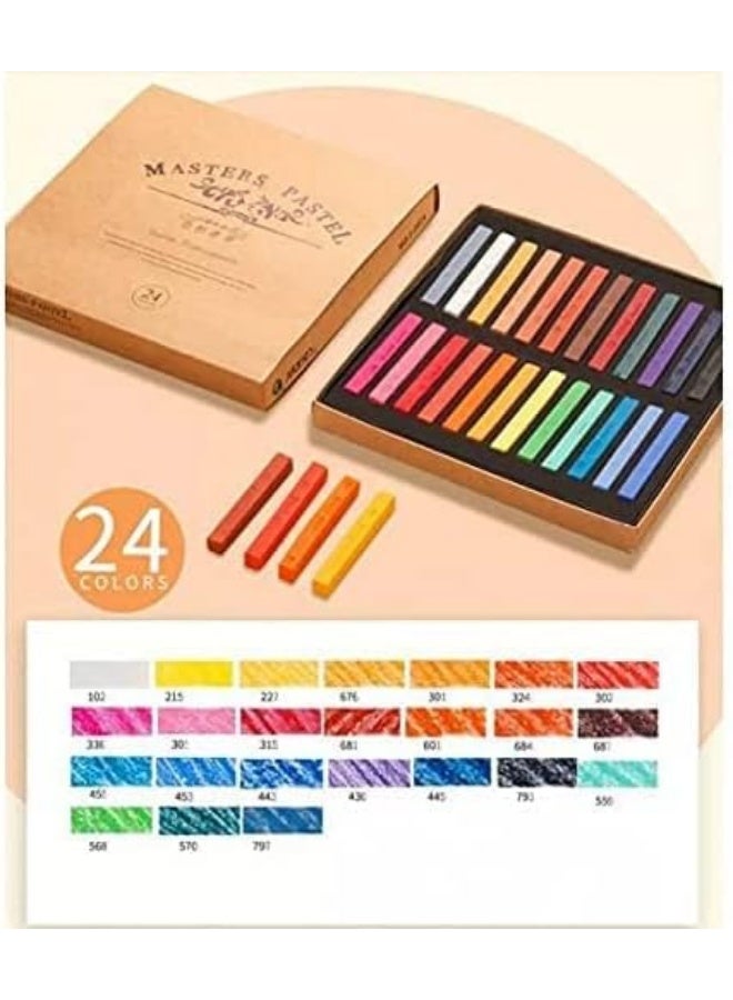 Maries Artist Soft Pastel Set, 24 Fluorescent Colour Chalk Rods - Image 3