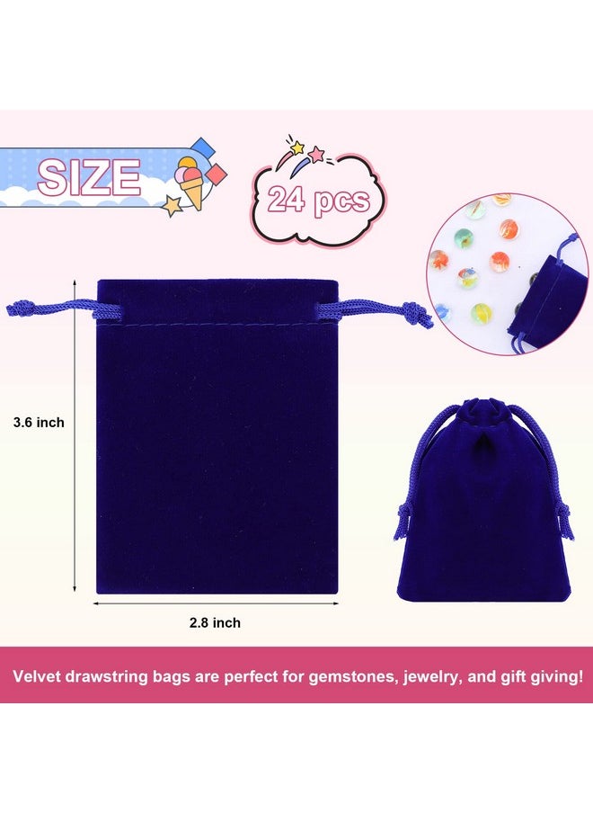 Gelme Nutri 24 Pcs Velvet Drawstring Bags,12 Colors Velvet Jewelry Pouches,Small Velvet Pouch,2.8''X3.5'' Velvet Gift Bags,Velvet Jewelry Bags With Drawstring For Wedding Favors,Gifts,Event Supplies Party Favors  - Image 2