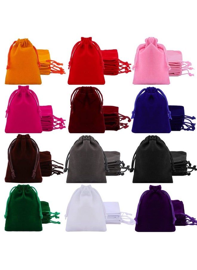 Gelme Nutri 24 Pcs Velvet Drawstring Bags,12 Colors Velvet Jewelry Pouches,Small Velvet Pouch,2.8''X3.5'' Velvet Gift Bags,Velvet Jewelry Bags With Drawstring For Wedding Favors,Gifts,Event Supplies Party Favors  - Image 1