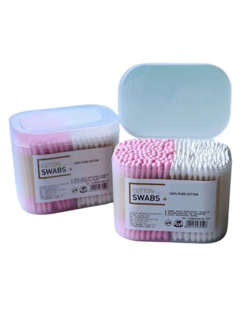 rocooart Boxed Two Headed Cotton Swabs Disposable Makeup Cotton Swabs For Ears Cotton Swabs Round Pointed Tampon Swabs - Image 1