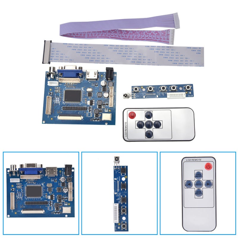 LCD Controller Board: 800x480 Resolution, Black, Multi-Port HDMI VGA 2AV - 100% Brand New High Quality, AT070TN94 Driver for DIY Monitor Projects Car Display Upgrades Raspberry Pi Setups - Image 5