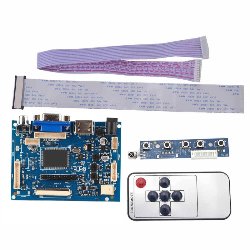 LCD Controller Board: 800x480 Resolution, Black, Multi-Port HDMI VGA 2AV - 100% Brand New High Quality, AT070TN94 Driver for DIY Monitor Projects Car Display Upgrades Raspberry Pi Setups - Image 1