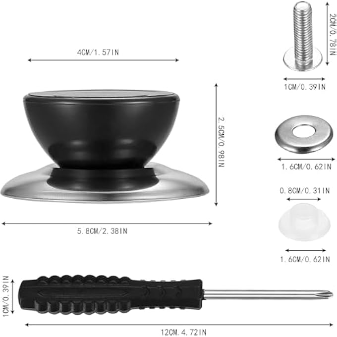 أكس سبرينج مجموعة من 10 مقابض استبدال عالمية لأغطية الأواني بتصميم مقاوم للحرارة، متوافقة مع معظم أغطية أواني الطهي، ملحقات مطبخ متينة للأواني وأطباق الكسرولة - Image 4