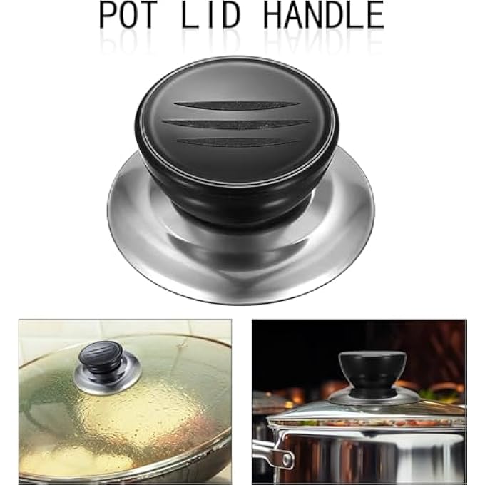 أكس سبرينج مجموعة من 10 مقابض استبدال عالمية لأغطية الأواني بتصميم مقاوم للحرارة، متوافقة مع معظم أغطية أواني الطهي، ملحقات مطبخ متينة للأواني وأطباق الكسرولة - Image 5