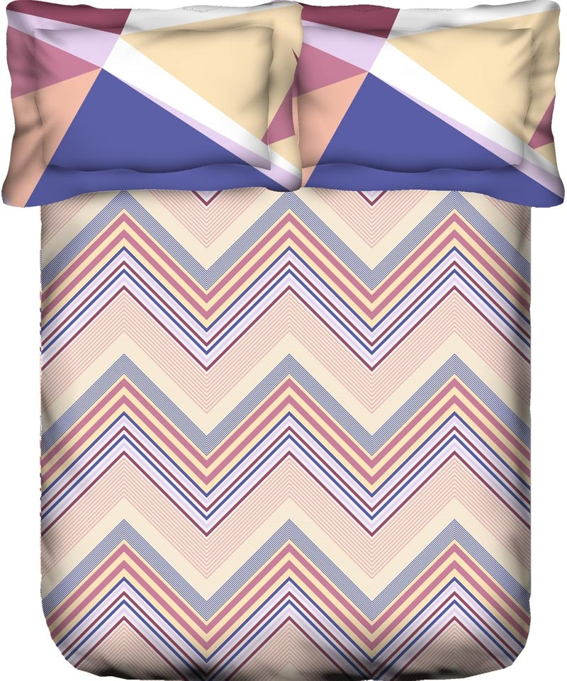 Trident TRIDENT Carnival Gift Box Collection 100 Cotton Bed Sheet 3Piece Set 1 Bedsheet and 2 Pillowcases Anti Microbial Finish 144 Thread CountQueen Size SheetBenett Corel  - Image 1