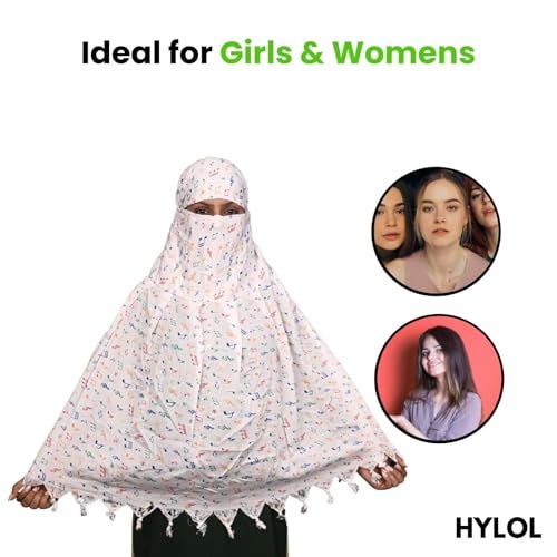 HYLOL Pure Cotton Female Innovative Stylish Music Printed Pattern Fancy Scarf With Sun Protection Cover Face Cotton Mask For Women's And Girls, White - Image 2