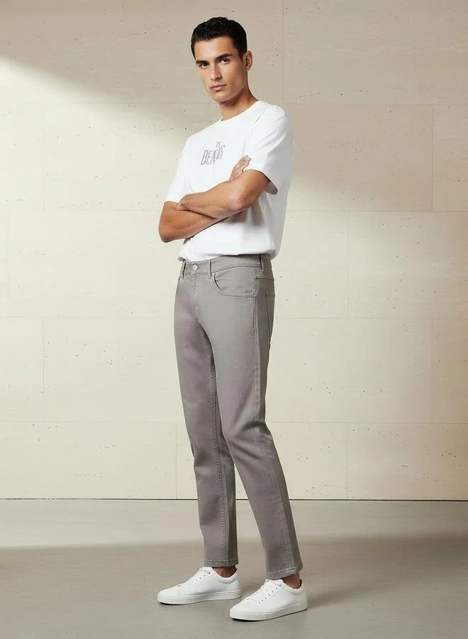 Splash FAV GREY Denim Slim Fit Mid-Rise Jeans for Men | Best Price UAE