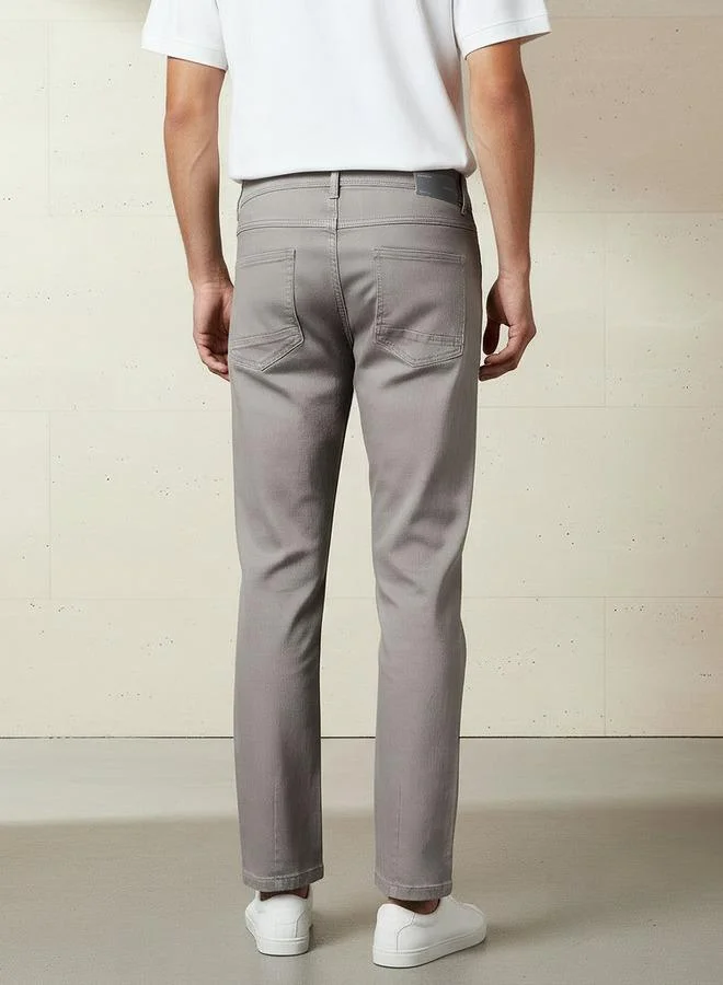 Splash FAV GREY Denim Slim Fit Mid-Rise Jeans for Men | Best Price UAE