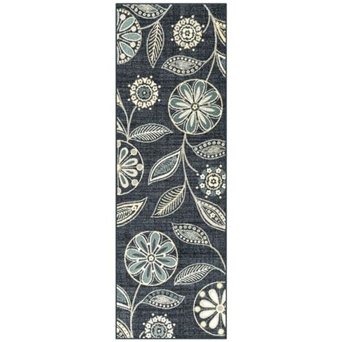Maples Rugs Reggie Floral Runner Rug Made in USA Washable, Non Slip Indoor Carpet for Kitchen, Hallway, and Laundry Room, 2' x 6', Persian Blue - Image 4