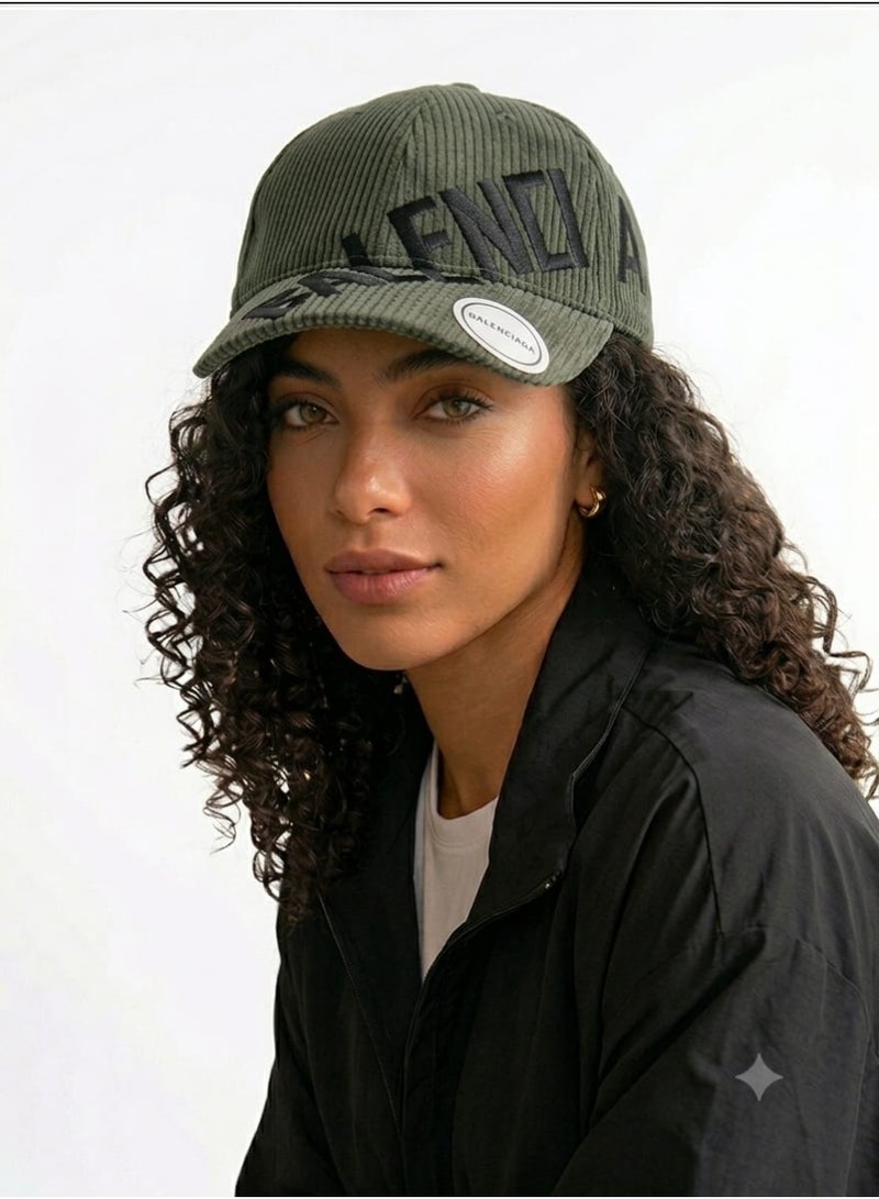 Gender Fitted Velvet Ribbed Baseball Cap