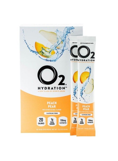 Hydration Mix Peach Pear Hydration Powder Packets ; Great Tasting ; Low Sugar Recovery Drink ; Easy Open Single Serving Stick ; Gluten Free (Peach Pear 30 Count)