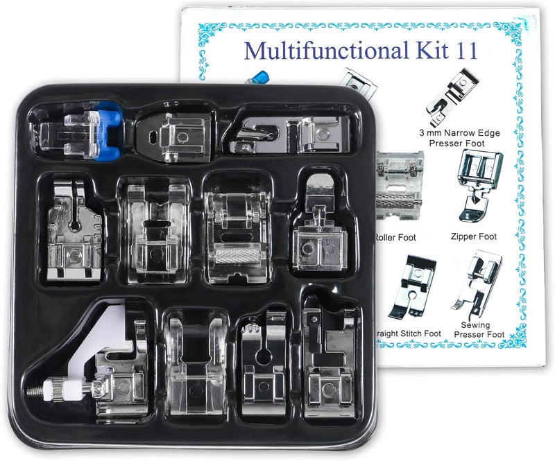 AITIAO 11Pcs Presser Feet Set Snap On Sewing Machine Presser Foot kit Household DIY Spare Parts Accessories for Most Low Shank Sewing Machine - Image 5