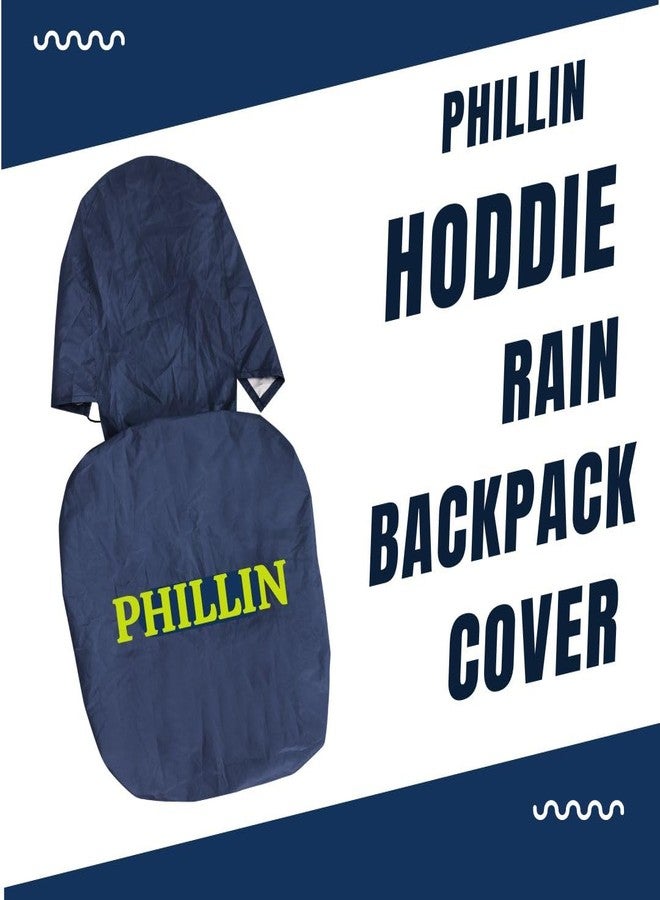 PHILLIN Rain Cover for Backpack with Elastic Adjustable and Carrying Pouch Dustproof Waterproof Laptop Bag Protector Travel Accessories 35-45 Liter Hoddy Style (Navy Blue) - Image 2
