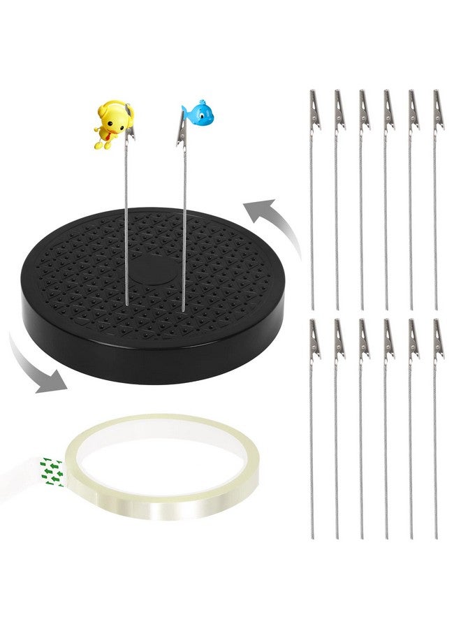 Swpeet Swpeet 14Pcs 360 Degree Rotation Model Painting Stand Base Holder and 6 Inch Model Painting Alligator Clip Stick with Invisible Tape Assortment Kit Perfect for Airbrush Spraying Hobby Modeling Parts - Image 1