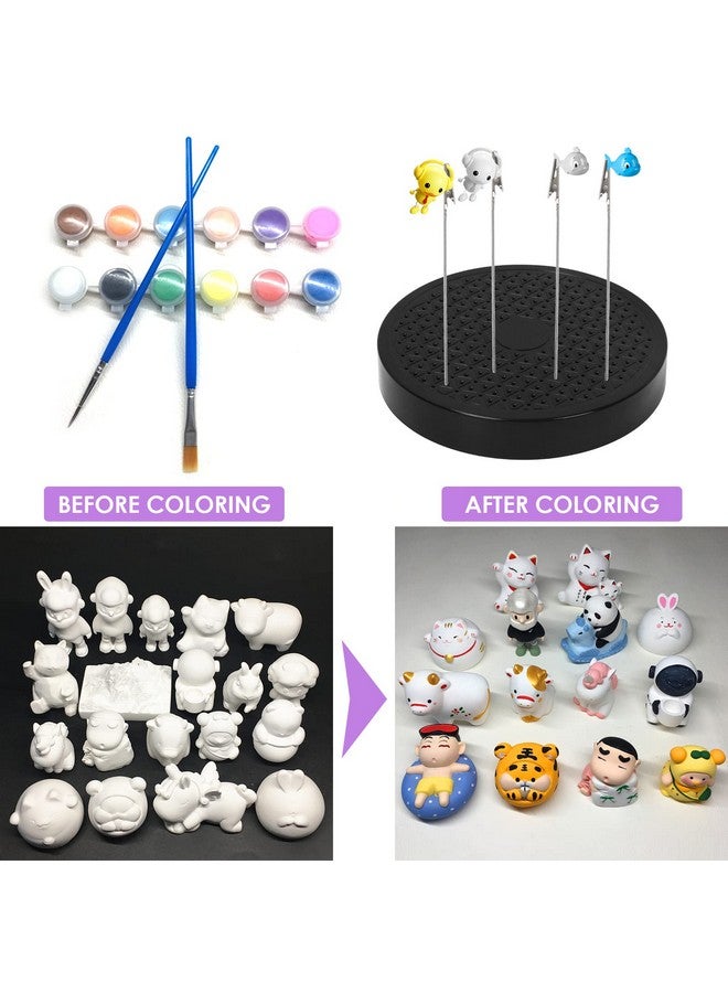 Swpeet Swpeet 14Pcs 360 Degree Rotation Model Painting Stand Base Holder and 6 Inch Model Painting Alligator Clip Stick with Invisible Tape Assortment Kit Perfect for Airbrush Spraying Hobby Modeling Parts - Image 5