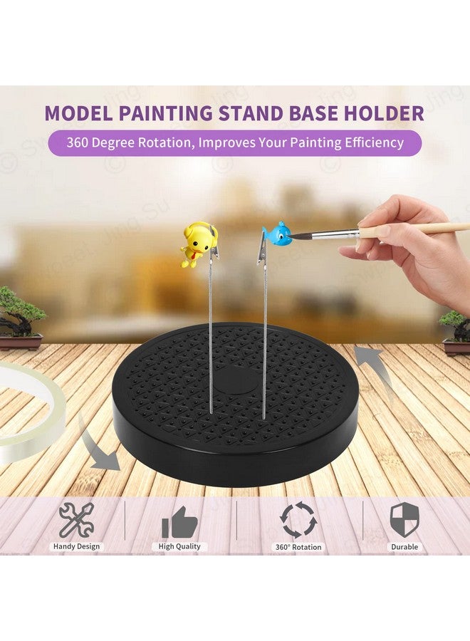 Swpeet Swpeet 14Pcs 360 Degree Rotation Model Painting Stand Base Holder and 6 Inch Model Painting Alligator Clip Stick with Invisible Tape Assortment Kit Perfect for Airbrush Spraying Hobby Modeling Parts - Image 3